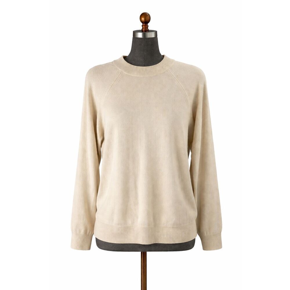 August Silk XL Soft Knit Sweater Quarter Zip Back Minimalist Cozy Classic Style